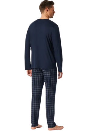 Schiesser pyjama lange broek fine interlock nightblue heren