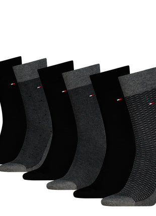 Tommy Hilfiger sokken 6 paar tin giftbox sock black