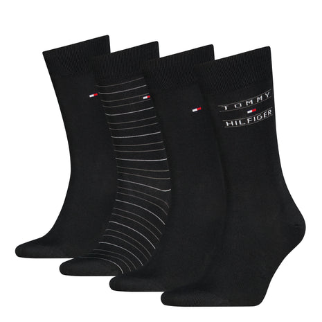 Chaussettes Tommy Hilfiger, lot de 4, boîte cadeau en étain, chaussettes noires