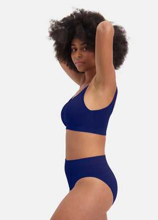 Bamboo Basics slip 3 pack seamless knitted full brief Dark Blue dames