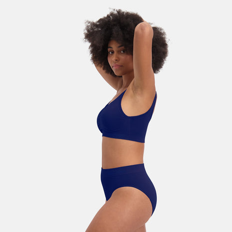 Bamboo Basics slip 3 pack seamless knitted full brief Dark Blue dames