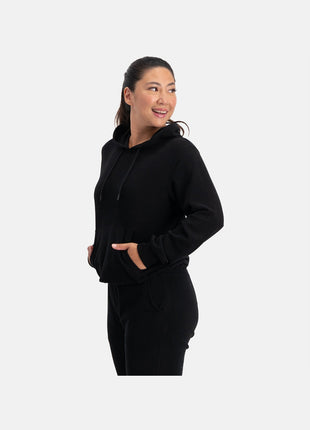 Bamboo Basics knitted hoodie black dames