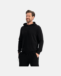 Bamboo Basics knitted hoodie black heren
