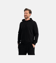 Bamboo Basics knitted hoodie black heren