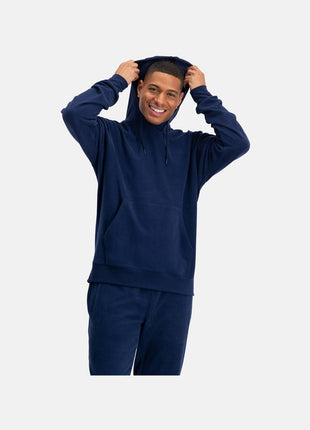 Bamboo Basics knitted hoodie blue heren