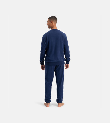 Bamboo Basics knitted sweater blue heren