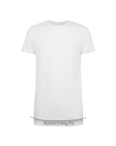 Bamboo Basics t-shirt long fit ronde hals 2 pack optical white heren