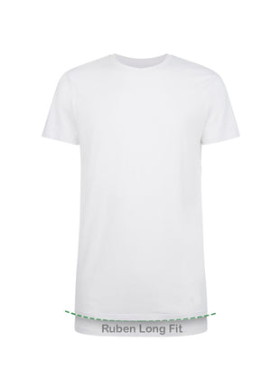 Bamboo Basics t-shirt long fit ronde hals 2 pack optical white heren