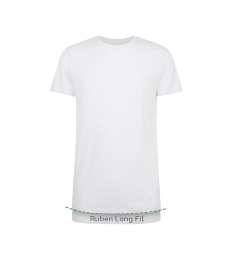 Bamboo Basics t-shirt long fit ronde hals 2 pack optical white heren