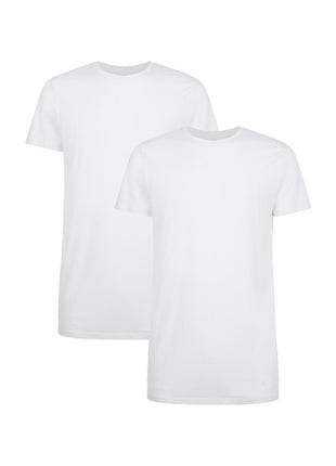 Bamboo Basics t-shirt long fit ronde hals 2 pack optical white heren