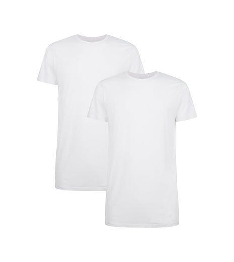 Bamboo Basics t-shirt long fit ronde hals 2 pack optical white heren