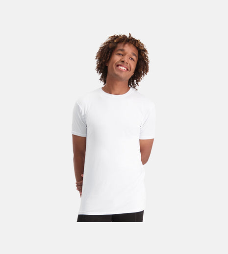 Bamboo Basics t-shirt long fit ronde hals 2 pack optical white heren