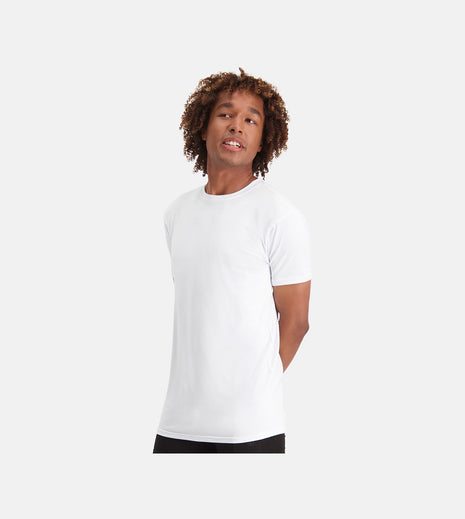 Bamboo Basics t-shirt long fit ronde hals 2 pack optical white heren