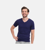 Bamboo Basics 2 t-shirts col V bleus pour hommes