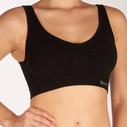Bamboo Basics bh topje seamless knitted padded bra black dames FLEUR-001 Bamboo Basics brassière seamless knitted padded bra black femmes
