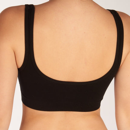 Bamboo Basics bh topje seamless knitted padded bra black dames FLEUR-001 Bamboo Basics brassière seamless knitted padded bra black femmes
