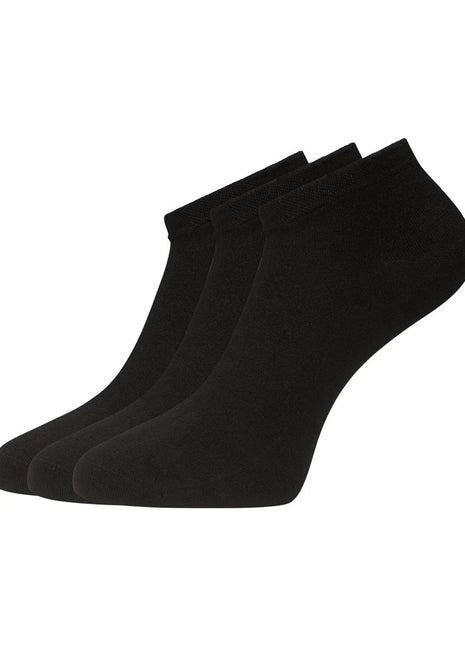 Bamboo Basics enkelsokken 3 paar knitted sneaker socks black unisex DANI-001 Bamboo Basics soquettes 3 paires knitted sneaker socks black unisex