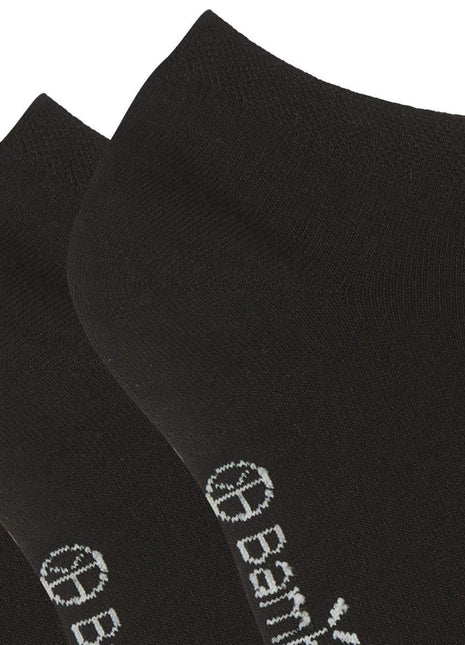 Bamboo Basics enkelsokken 3 paar knitted sneaker socks black unisex DANI-001 Bamboo Basics soquettes 3 paires knitted sneaker socks black unisex
