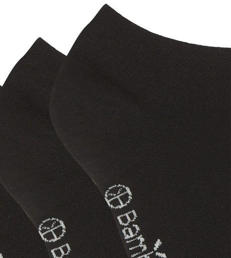 Bamboo Basics enkelsokken 3 paar knitted sneaker socks black unisex DANI-001 Bamboo Basics soquettes 3 paires knitted sneaker socks black unisex
