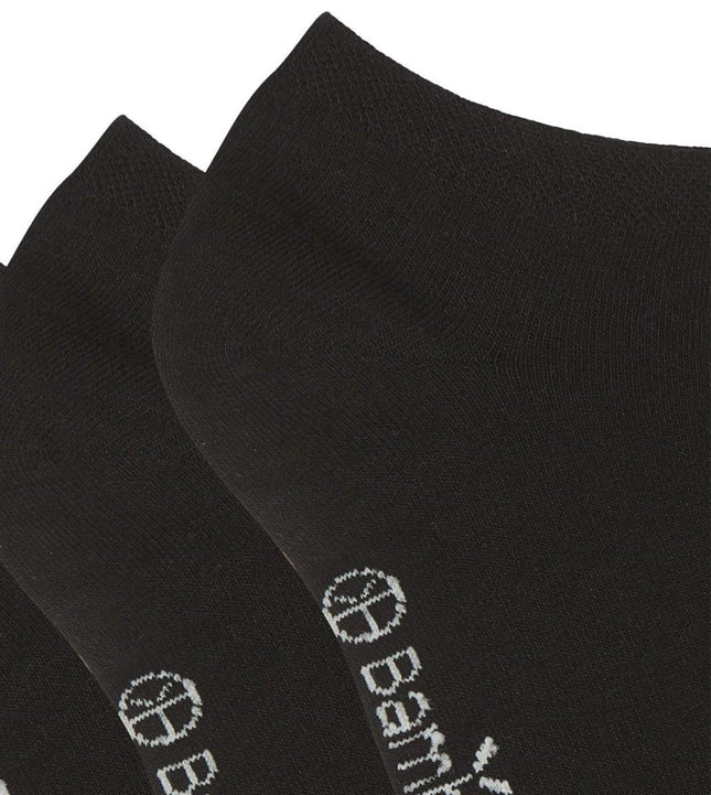 Bamboo Basics enkelsokken 3 paar knitted sneaker socks black unisex DANI-001 Bamboo Basics soquettes 3 paires knitted sneaker socks black unisex
