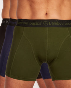 Bamboo Basics short 3 pack knitted boxershorts black army navy heren RICO-017 Bamboo Basics boxer lot de 3 knitted boxershorts black army navy hommes
