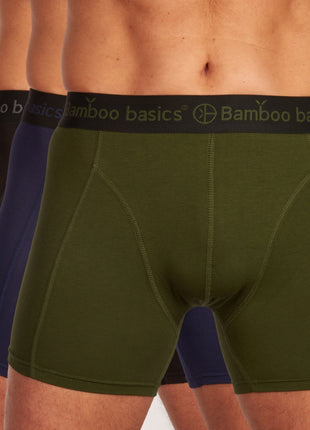 Bamboo Basics short 3 pack knitted boxershorts black army navy heren RICO-017 Bamboo Basics boxer lot de 3 knitted boxershorts black army navy hommes
