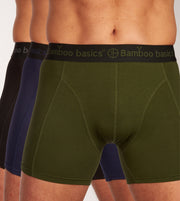 Bamboo Basics boxer lot de 3 knitted boxershorts black / army / navy hommes