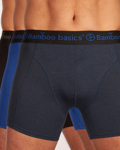 Bamboo Basics short 3 pack knitted boxershorts black / navy / blue heren RICO-011 Bamboo Basics boxer lot de 3 knitted boxershorts black / navy / blue hommes
