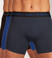 Bamboo Basics boxer lot de 3 knitted boxershorts black / navy / blue hommes