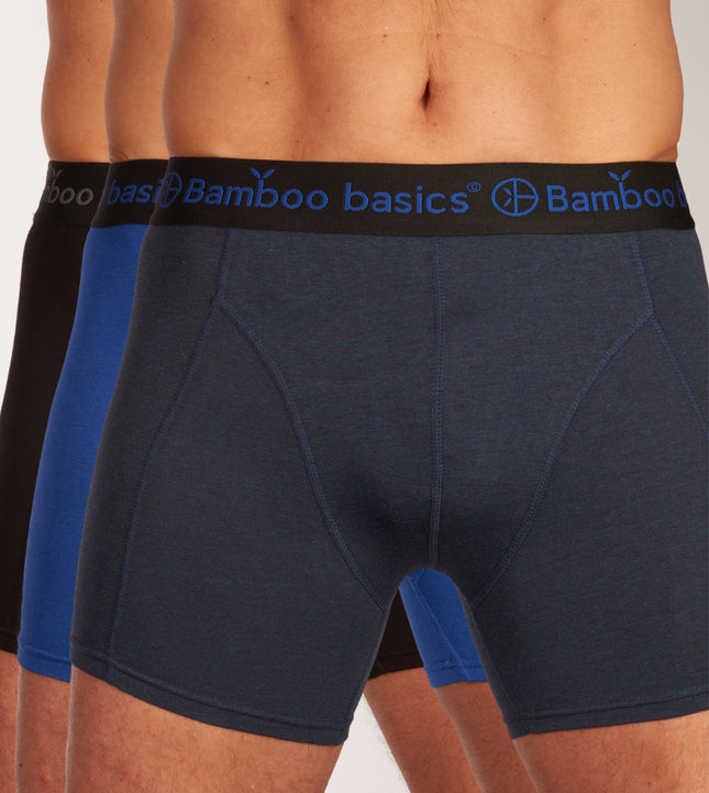 Bamboo Basics short 3 pack knitted boxershorts black / navy / blue heren RICO-011 Bamboo Basics boxer lot de 3 knitted boxershorts black / navy / blue hommes
