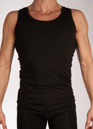 Bamboo Basics singlet 2 pack knitted singlet black heren STEF-002 Bamboo Basics débardeur lot de 2 knitted singlet black hommes
