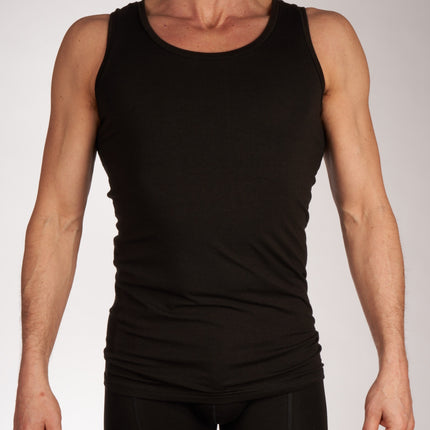 Bamboo Basics singlet 2 pack knitted singlet black heren STEF-002 Bamboo Basics débardeur lot de 2 knitted singlet black hommes
