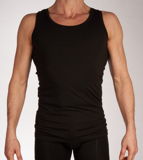 Bamboo Basics singlet 2 pack knitted singlet black heren STEF-002 Bamboo Basics débardeur lot de 2 knitted singlet black hommes
