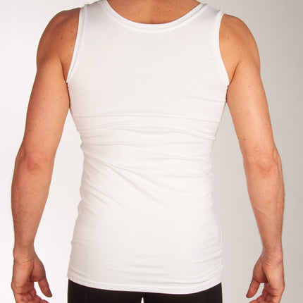 Bamboo Basics singlet 2 pack knitted singlet white heren STEF-001 Bamboo Basics débardeur lot de 2 knitted singlet white hommes
