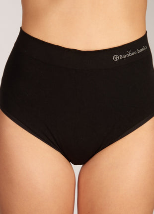 Bamboo Basics slip 2 pack seamless knitted high waisted full brief black dames AMY-001 Bamboo Basics slip lot de 2 seamless knitted high waisted full brief black femmes
