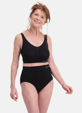 Bamboo Basics slip 2 pack seamless knitted high waisted full brief black dames AMY-001 Bamboo Basics slip lot de 2 seamless knitted high waisted full brief black femmes
