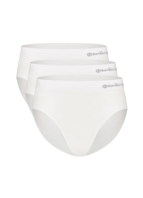 Bamboo Basics slip 3 pack seamless knitted full brief white dames BELLE-003 Bamboo Basics slip lot de 3 seamless knitted full brief white femmes