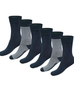 Bamboo Basics sokken 6 paar knitted anklet socks navy print unisex BEAU-6P-003 Bamboo Basics chaussettes 6 paires knitted anklet socks navy print unisex