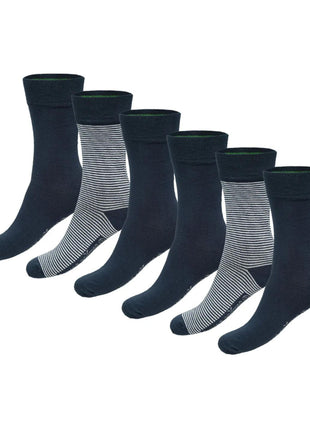 Bamboo Basics sokken 6 paar knitted anklet socks navy print unisex BEAU-6P-003 Bamboo Basics chaussettes 6 paires knitted anklet socks navy print unisex