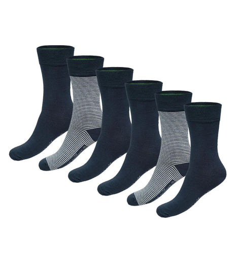 Bamboo Basics sokken 6 paar knitted anklet socks navy print unisex BEAU-6P-003 Bamboo Basics chaussettes 6 paires knitted anklet socks navy print unisex