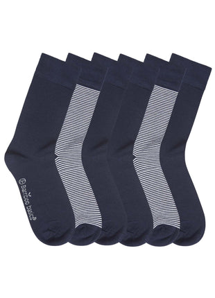 Bamboo Basics sokken 6 paar knitted anklet socks navy print unisex BEAU-6P-003 Bamboo Basics chaussettes 6 paires knitted anklet socks navy print unisex