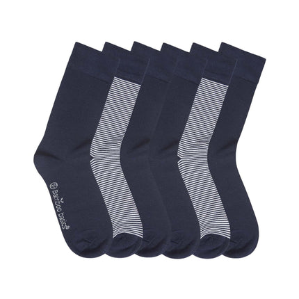 Bamboo Basics sokken 6 paar knitted anklet socks navy print unisex BEAU-6P-003 Bamboo Basics chaussettes 6 paires knitted anklet socks navy print unisex