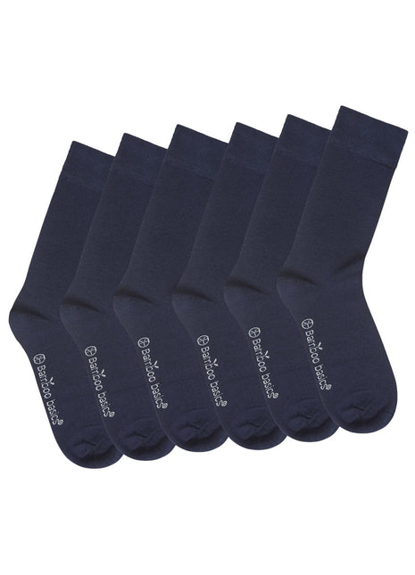 Bamboo Basics sokken 6 paar knitted anklet socks navy unisex BEAU-6P-002 Bamboo Basics chaussettes 6 paires knitted anklet socks navy unisex