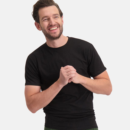 Bamboo Basics t-shirt ronde hals 2 pack knitted r-neck t-shirt black heren RUBEN-004 Bamboo Basics t-shirt col rond lot de 2 knitted r-neck t-shirt black hommes