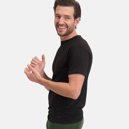 Bamboo Basics t-shirt ronde hals 2 pack knitted r-neck t-shirt black heren RUBEN-004 Bamboo Basics t-shirt col rond lot de 2 knitted r-neck t-shirt black hommes