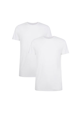 Bamboo Basics t-shirt ronde hals 2 pack knitted r-neck t-shirt optical white heren RUBEN-002 Bamboo Basics t-shirt col rond lot de 2 knitted r-neck t-shirt optical white hommes