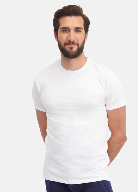 Bamboo Basics t-shirt ronde hals 2 pack knitted r-neck t-shirt optical white heren RUBEN-002 Bamboo Basics t-shirt col rond lot de 2 knitted r-neck t-shirt optical white hommes