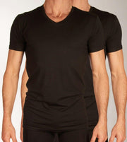 Bamboo Basics t-shirt col v lot de 2 knitted v-neck t-shirt black hommes
