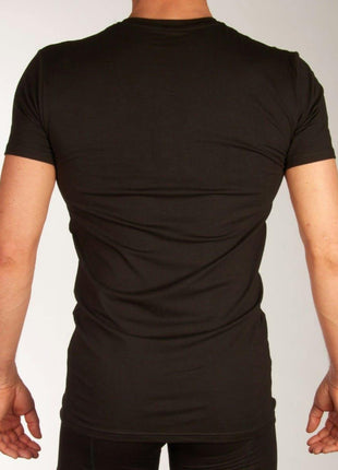 Bamboo Basics t-shirt v-hals 2 pack knitted v-neck t-shirt black heren VELO-003 Bamboo Basics t-shirt col v lot de 2 knitted v-neck t-shirt black hommes
