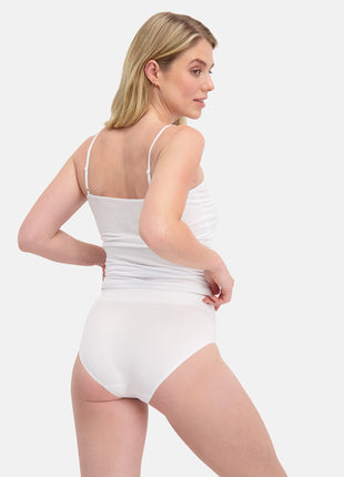 Bamboo Basics topje 2 pack seamless knitted spaghetti top white dames VERA-002 Bamboo Basics caracos lot de 2 seamless knitted spaghetti top white femmes